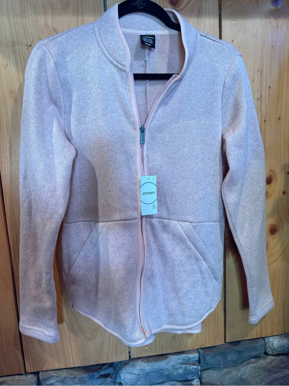 Jockey Girls Pale Pink Full-Zip Fleece Jacket